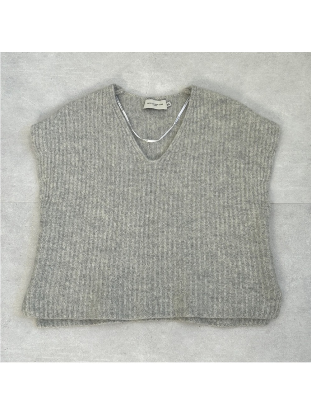 Copenhagen Muse Knit Alpaca Wool Blend Gray Scandi Ribbed Sweater Vest M/L